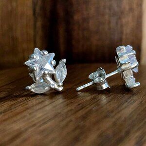 Sterling Silver Star Earrings with Brilliant-Cut Zircon – Dainty & Elegant 🌟
